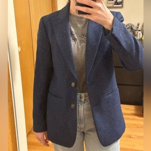 J. Crew Sommerset Wool Navy Herringbone Blazer